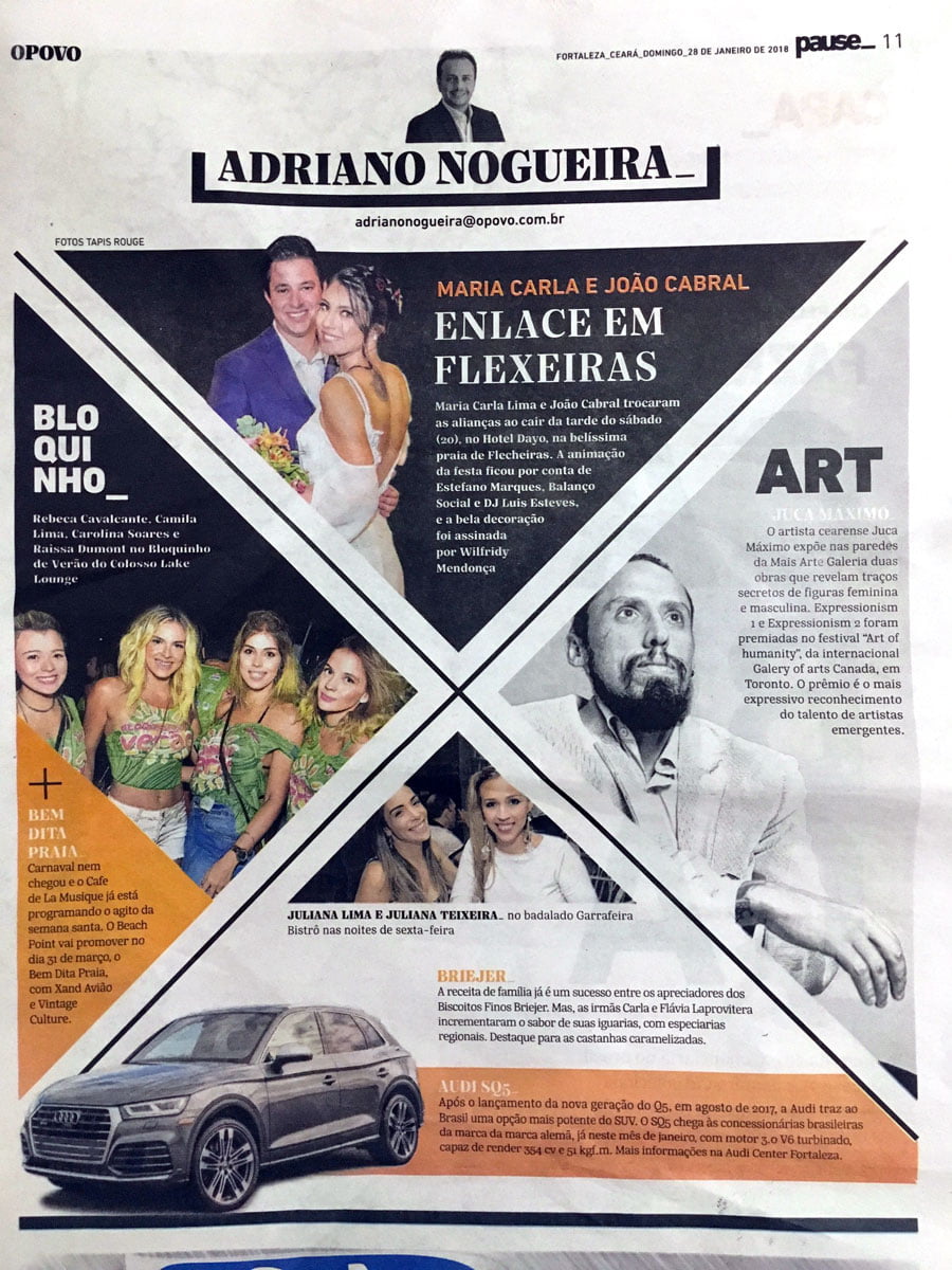 JUCA MÁXIMO NA EDIÇÃO IMPRESSA DO JORNAL OPOVO