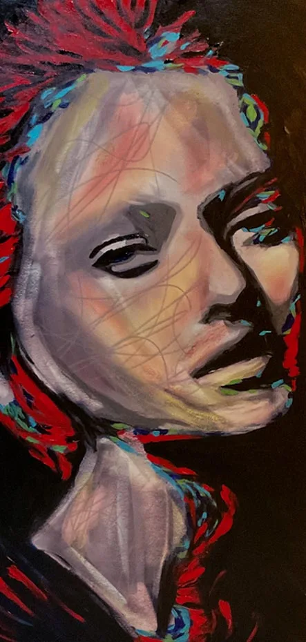 Emotional portrait with expressive brushstrokes and textured layers, channeling inner landscapes of the soul.