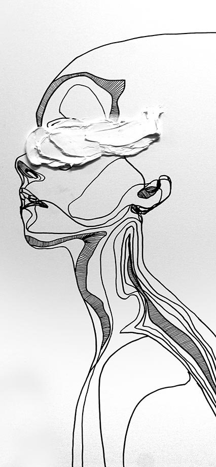 Emotional traces layered through expressive strokes and textures, mapping the invisible paths of memory and feeling.