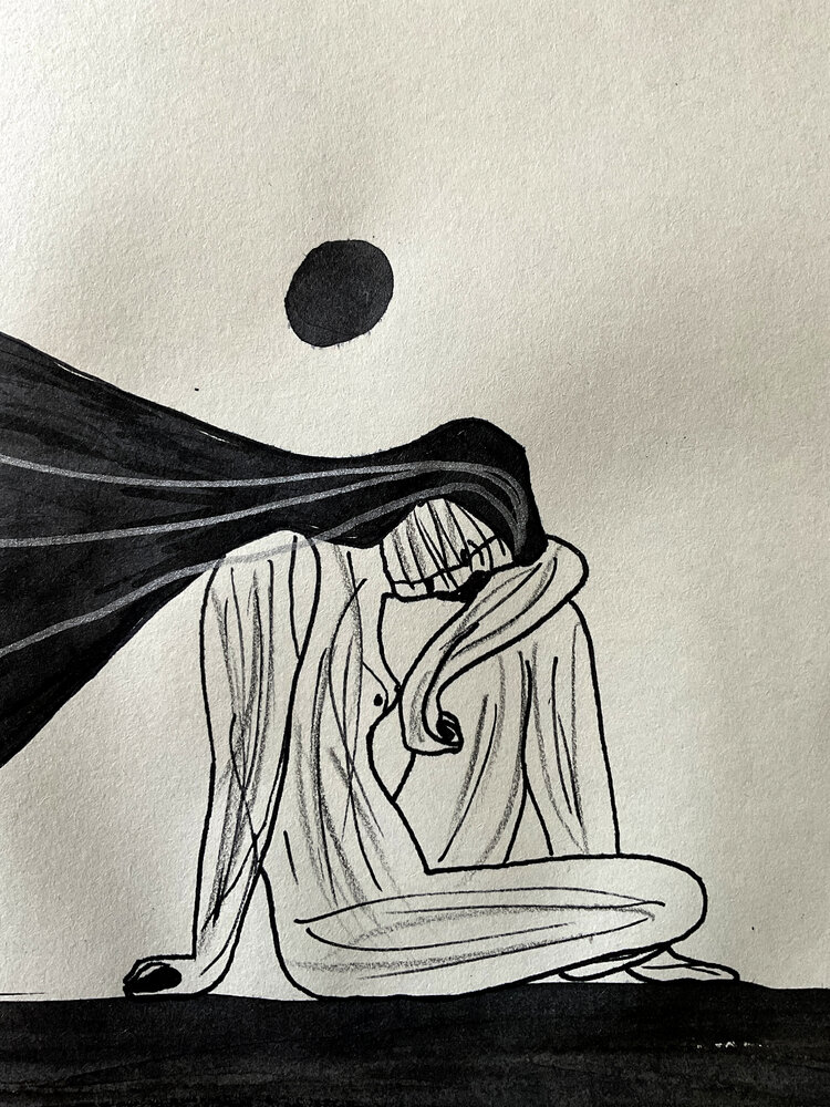 juca-maximo-original-sketch2 Sketch n36 – When the Wind Remembers Her Name (Original Drawing – Hand Painted 1/1)