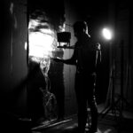 Juca Máximo painting an Energy series artwork, expressing a state of emotional potency and physical gesture inspired by Nietzsche’s philosophy of action and inner force.