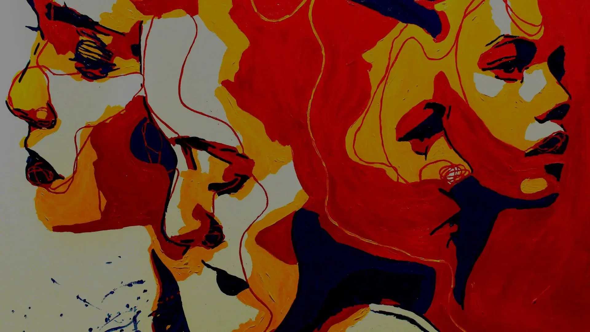 Emotional abstract portrait art